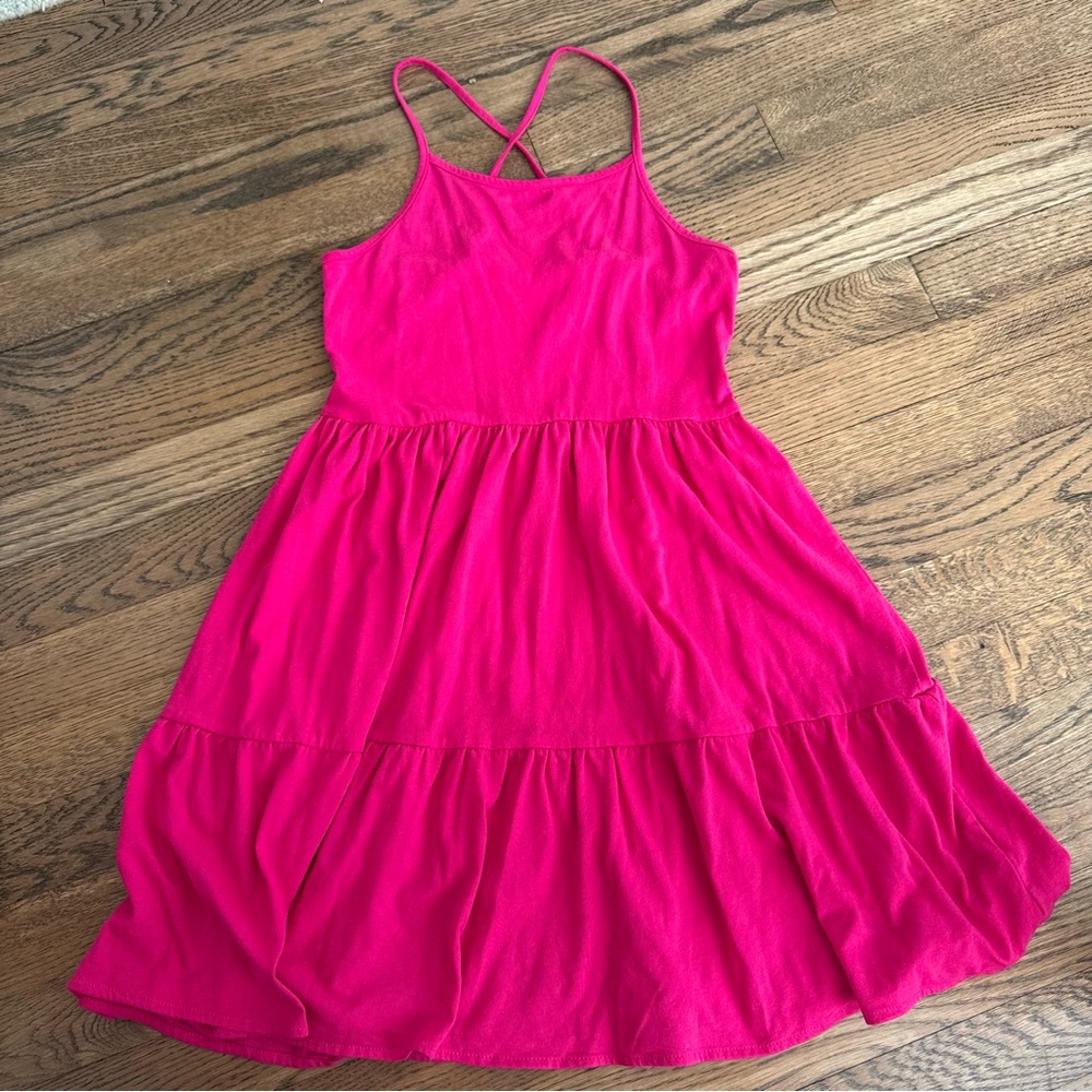 Girls' Pink Sleeveless Tiered Dress